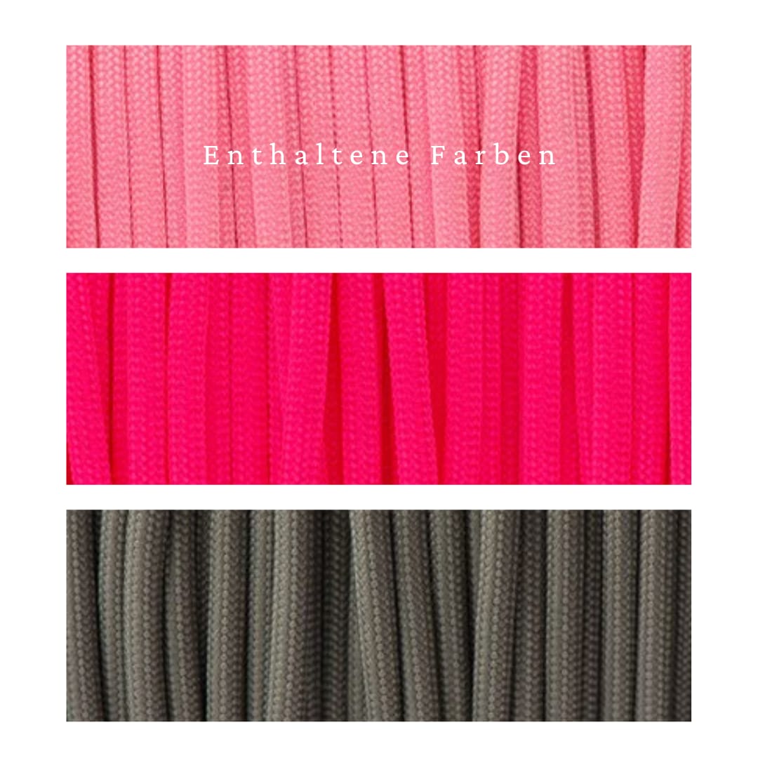 Paracordleine PINKI / flach geflochten