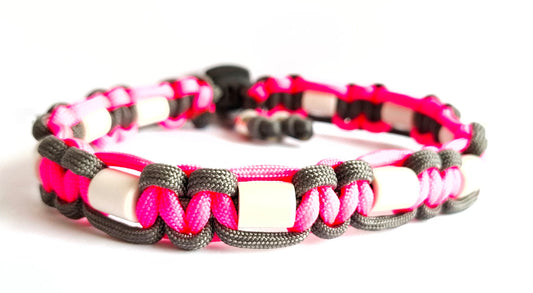 EM Keramik Schmuckband / Neon Pink und Grau