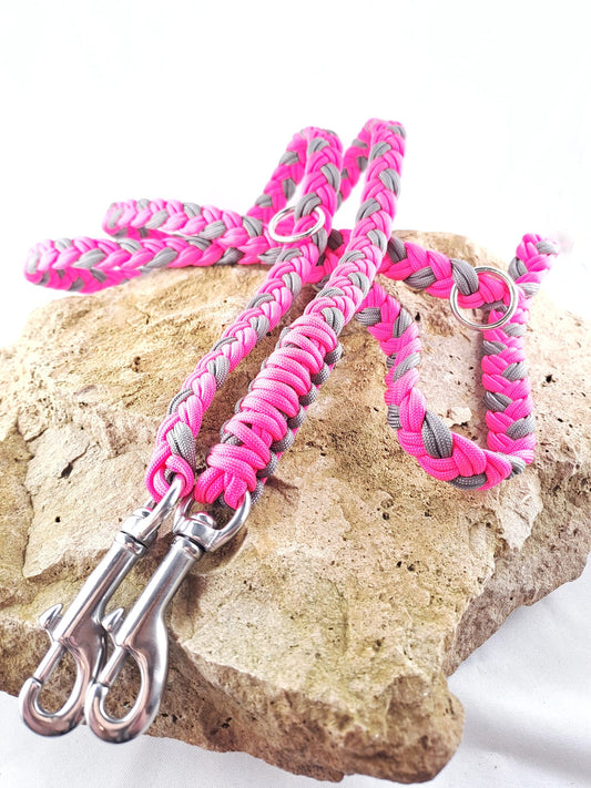 Paracordleine / Messeware / Neon Pink und Grau