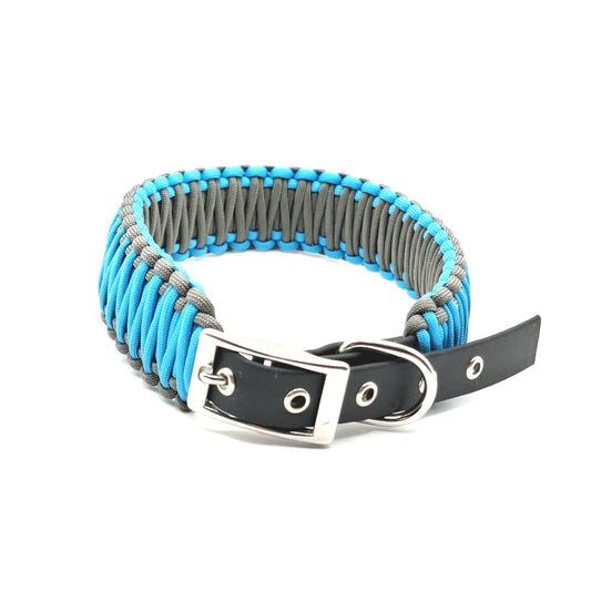 Halsband Extra Breit Neon Türkis / Messeware / ab Halsumfang 36cm - 61cm