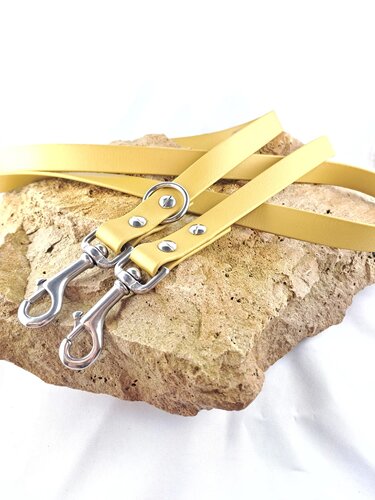 Biothaneleine / Messeware / Gold / mittlerer Karabinerhaken